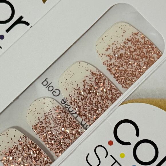New Color Street “Coming Up Rose Gold” Rose Gold Sparkle Overlay Nail Strips - Picture 1 of 1